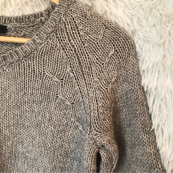 ANN Taylor wool blend knitted pullover sweater.  Grey. Size small. - Picture 3 of 7